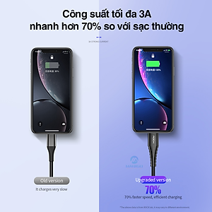 Dây cáp sạc nhanh 3 đầu ip typeC micro Rockspace Hi-Tensile dây dù sạc 3 thiết bị cùng lúc hàng chính hãng BH 12 tháng