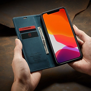 Bao Da dành cho điện thoại iPhone 11 dạng ví có ngăn để thẻ ATM để tiền tiện lợi - Hàng chính hãng