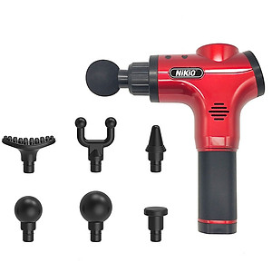 Súng (Máy) Massage Cầm Tay Nikio NK-170B - 6 Đầu Matxa, 5 Chế Độ, 6 Tốc Độ Mát Xa, Pin Sạc Không Dây 2000mAh - Hỗ Trợ Giảm Đau Nhức Và Giãn Cơ Toàn Thân, Công Nghệ Bộ Gõ Thế Hệ Mới