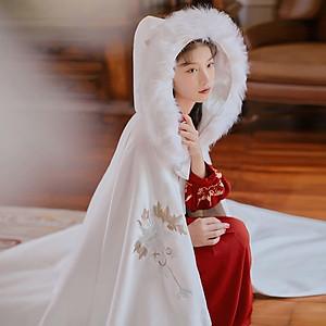 Clothing Winter Capes And Cloaks Chinese Style Warm Cape With Hood
