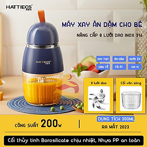 Máy Xay Đồ Ăn Dặm Cho Bé 6 Lưỡi Cối Thuỷ Tinh Hàng Nội Địa Trung Bản Cao Cấp Siêu Mịn Tiện Dụng - Tặng Kèm Dụng Cụ Rửa Máy-Hàng Chính Hãng 