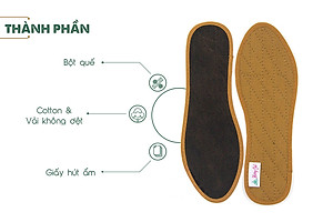 Lót giày vải cotton Hương quế CI-02 làm từ vải cotton - bột quế giúp hút ẩm - khử mùi - phòng cảm cúm và cải thiện sức khoẻ