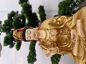 Tượng Phật Quan âm ngồi 30cm Composite