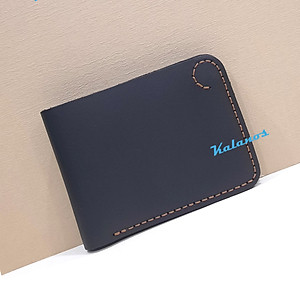 Ví nam nhỏ gọn handmade màu đen  đựng tiền da bò cao cấp Kalanos KBN790-Den
