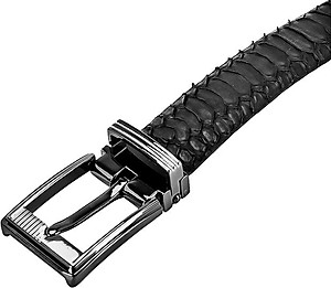 Thắt Lưng Nam Da Trăn VIP Đầu Kim Huy Hoàng HT4327 - Đen