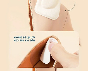 Bộ 2 cặp lót giày 4D bảo vệ gót chân và chống tuột gót giày (loại bầu) 1 CẶP KEM VÀ 1 CẶP ĐEN