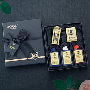 Sét Vỏ Hột Quẹt Bật Lửa Xăng Đá Zorro Z-652 Thiết Kế Đẹp Độc Lạ Nhỏ Gọn Tiện Dụng - Giao Màu Ngẫu Nhiên + COMBO 3 BÌNH XĂNG MÀU