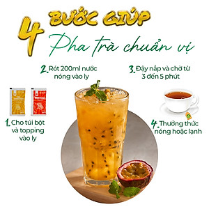 [TẶNG TOPPING] Trà Chanh Dây hòa tan Sunbeleaf, có chanh dây thật, trà hoa quả tươi ngon, thanh mát, hộp 10 gói