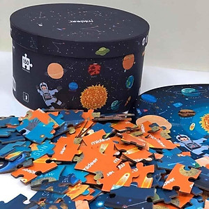 Đồ Chơi Xếp Hình Puzzle MIDEER Dạng Hộp Tròn - 04 Chủ Đề Khu Rừng, Vũ Trụ, Động vật và Đại dương (150 Mảnh Ghép)