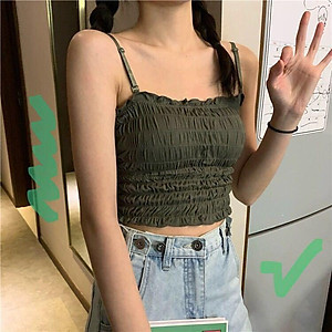 Áo quây - Áo hai dây nhún chun siêu xinh hàng Quảng Châu cao cấp, có đệm lót và dây điều chỉnh