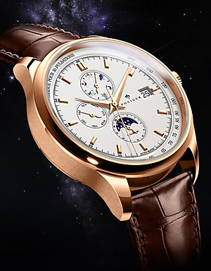 Đồng hồ nam Poniger P815-1 Chính hãng ,Kính sapphire nguyên khối ,chống xước,chống nước 50m,mặt đen vỏ vàng hồng dây da nâu ( đen) xịn,vỏ máy thép không gỉ 316L,Đồng hồ cơ (Automatic) bảo hành 24 tháng, hàng mới 100%,thiết kế trẻ trung và sang trọng