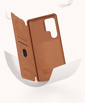 Bao Da Chính Hãng Nillkin Qin Dành Cho Samsung Galaxy S25 Ultra Cao Cấp, Có Ngăn Chứa Thẻ - Hàng chính hãng