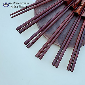 Đũa Trắc vấu tròn dành riêng cho bé (1 đôi) tập gắp làm quen đôi đũa (CTH767) tạo thói quen dùng đúng đồ của mình - an toàn sức khỏe - không chất độc hại