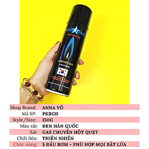 Bình Bơm ga cho bật-lửa-hộp-quẹt kèm 5 đầu bơm các loại bật-lửa-gas - Blue Hàn Quốc 150 gram