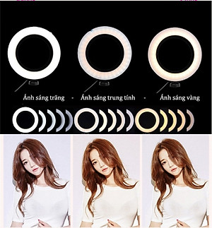 Đèn Led Tròn Livestream 33CM Phục Vụ Trang Điểm , Chụp Ảnh , Xăm Nghệ Thuật , Siêu Sang, Siêu Tiện Lợi 