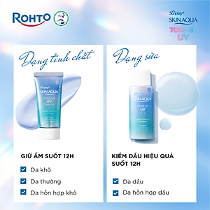 Kem chống nắng nâng tông Skin Aqua Tone up Blue cho da vàng có khuyết điểm đỏ, dạng sữa Sunplay Skin Aqua Tone Up UV Milk Blue SPF 50+ PA++++ 50g