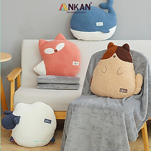 Chăn Gối Văn Phòng Cao Cấp ANKAN (15 LỰA CHỌN), Gấu Mềm Mịn, Thời Trang, Thiết Kế Hiện Đại, Xinh Xắn