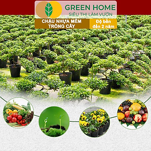 Chậu Trồng Cây Greenhome, nhiều kích thước, Nhựa Mềm, Dẻo, Nhẹ, Trồng Cây, Bầu Ươm Cây Giống, Độ Bền Đến 2 Năm