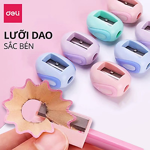 Gọt Bút Chì, Chuốt Bút Chì Mini DELI Lưỡi Thép Không Gỉ, Cắt Bén, Hạn Chế Gãy Ngòi Chì. 