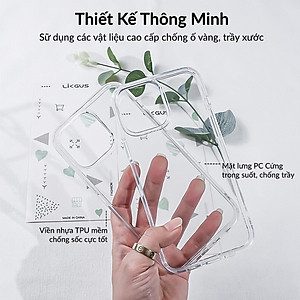 Ốp lưng chống sốc cho iPhone 14 / 14 Plus / 14 Pro / 14 Pro Max hiệu Likgus Crystal Pro - Thiết kế trong suốt, chống ố, giúp chống chịu mọi va đập - hàng nhập khẩu
