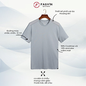 Áo thun thể thao nam Fasvin TS24625.HN chất COOLMAX Mềm Mát co giãn thoải mái