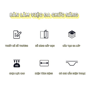 Bàn Học Gấp Gọn Có Khe Để Điện Thoại, Máy Tính Bảng, Khay Để Ly - Hàng Loại 1 (Giao ngẫu nhiên)