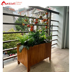 Chậu gỗ trồng cây, hoa, chậu chữ nhật trồng cây ban công-04