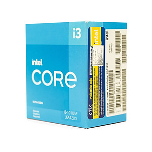 Bộ vi xử lý CPU Intel Core i3 10105F (3.7GHz turbo up to 4.4GHz, 4 nhân 8 luồng, 6MB Cache, Socket 1200) - Hàng Chính Hãng