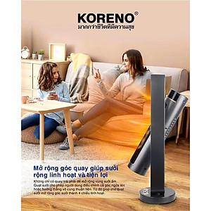 Sưởi gốm Koreno ,có điều khiển, không khô da,không chói mắt hàng chính hãng