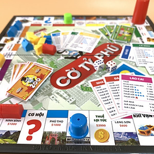 Bộ Chơi Cờ Tỷ Phú Monopoly Phiên Bản Việt Nam Tặng Thêm 2 Xí Ngầu Siêu To