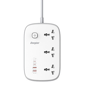 Ổ cắm điện đa năng Energizer tích hợp cổng sạc nhanh Type-C chịu tải lên đến 3500W - Hàng chính hãng