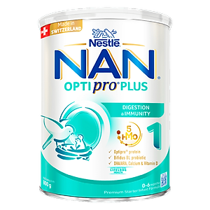 Sữa bột Nestlé NAN OPTIPRO PLUS 1 800g/lon với 5HMO Sản Xuất Tại Thụy Sĩ (0 - 6 tháng)