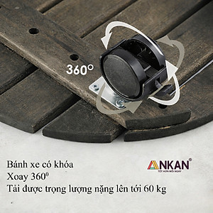 Đế Lót Chậu Cây Có Bánh Xe Thương Hiệu ANKAN, Kệ Để Chậu Cây Cảnh, Có Bánh Xe, Mặt Tròn Bằng Gỗ Tràm, Màu Đen Đường Kính 30 Cm, Tải Trọng 60kg, Thích Hợp Để Đặt Chậu Cây Trong Nhà, Ngoài Trời, Tiện Lợi Di Chuyển