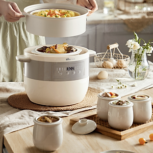 Nồi Chưng Yến, Nồi Hầm Kho Đa Năng, Nồi Nấu Chậm BEAR DDZ-B25Q3 Bản Tiếng Anh 5 Trong 1 BEAR Dung Tích 2.5 Lít Công Suất 400 W - Hàng Chính Hãng