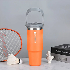 Ly Giữ Nhiệt inox 304 không gỉ sét kèm quai xách và ống hút Mishio size 600ml và 900ml - Hàng chính hãng