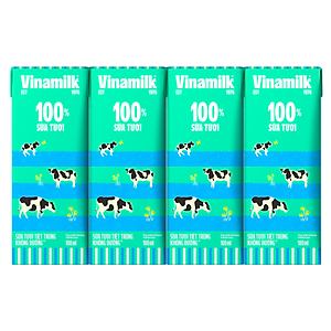 THÙNG 48 HỘP SỮA TƯƠI TIỆT TRÙNG VINAMILK 100% KHÔNG ĐƯỜNG 180ML