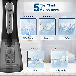 Tăm nước cầm tay h2ofloss hfp11, phiên bản mới nhất với dây sạc usb Type C và tăng cường khả năng chống nước