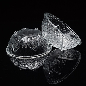 Bộ Thố Tim Thủy Tinh Có Nắp (4 thố)