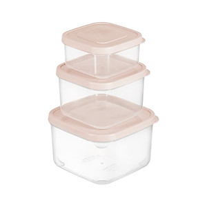 Bộ 3 hộp thực phẩm vuông Hokkaido 500-1000-2000ml ( Tặng kèm Sticker) - INOCHI - chất lượng tiêu chuẩn Nhật Bản