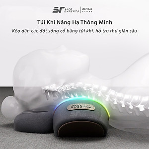 Gối Kê Đầu Massage Túi Khí Kéo Dãn, Tích Hợp Chườm Nóng Công Thái Học, Giảm Đau Mỏi Cổ Vai Gáy - Sairui