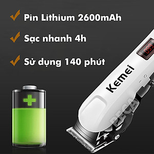 Tông đơ cắt tóc chuyên nghiệp Kemei KM-809A công suất mạnh mẽ có màn hình LED hiển thị chuyên dụng cắt tóc salon, tiệm, gia đình và trẻ em, đặc biệt có thể cắt tỉa lông thú cứng chó mèo Tặng kèm 2 kẹp cá sấu chia tóc tiện lợi ( Giao màu ngẫu nhiên )