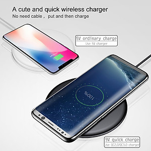 Đế sạc nhanh không dây tích hợp quạt hút tản nhiệt Baseus CCALL-XU01 cho Apple iPhone/ Samsung (Qi Wireless Quick Charger) - Hàng nhập khẩu