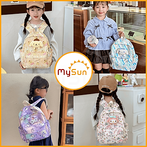 Balo cặp Hello Kitty Kuromi cho bé gái mẫu giáo học sinh cấp 1 tiểu học lớp 1 2 3 cute dễ thương MySun