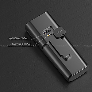 Đèn Pha Xe Đạp Chiếu Sáng Chống Nước CD-30 Gắn Tay lái, Vỏ nhựa ABS, Sạc Điện Type-C Có Đồng Hồ Hiển Thị Thời Gian Lượng Pin, Có Hỗ trợ Sạc Khẩn Cấp - Mai Lee