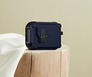 Case vỏ ốp tai nghe dành cho Airpods 1 2 3 4 Airpods Pro Airpod Pro 2 có khoá chống rơi 2 lớp cao cấp - Hàng chính hãng