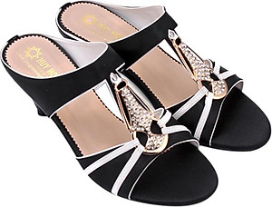 Dép Nữ Cao Gót Huy Hoàng HT7047 - Đen