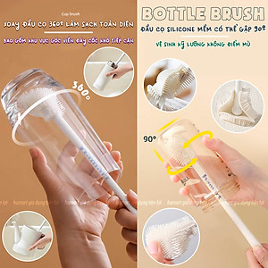 Cây Cọ Silicone Rửa Cốc Chén Ly Chai Lọ Thuỷ Tinh Đa Năng Vệ Sinh Bình Sữa Ấm Trà Sạch Đáy Góc Hẹp