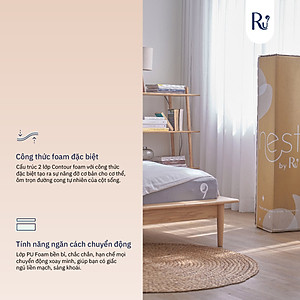 Nệm Foam Nest Ru9 15cm Cao Cấp | Ngăn Cách Chuyển Động | 2 Lớp Foam Nâng Đỡ | 6 Kích Thước