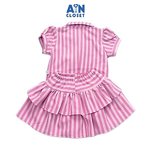 Set vest phối chân váy bé gái họa tiết Kẻ hồng Tuytsi - AICDBG93LETY - AIN Closet