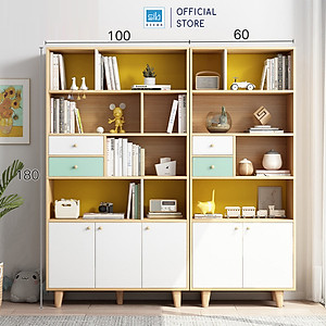 Tủ Sách Gỗ Phong Cách Bắc Âu Thương Hiệu SIB Decor (Nhiều Kích Thước) KSG43